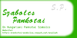 szabolcs pankotai business card